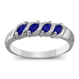 Marquise Gemstone Wave Ring