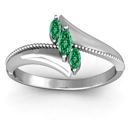 Trois Marquise and Studded Ring