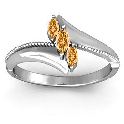 Trois Marquise and Studded Ring