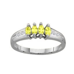 3-6 Marquise Ring With Channel Set Accents