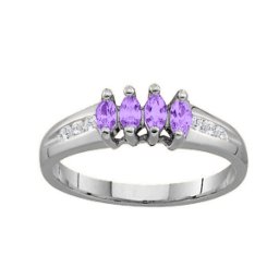 3-6 Marquise Ring With Channel Set Accents