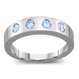 Belt Ring with 2-6 Round Stones