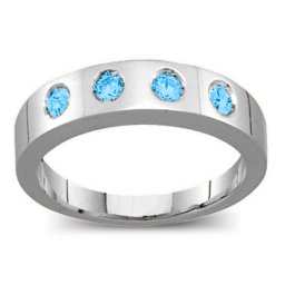 Belt Ring with 2-6 Round Stones