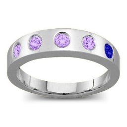 Belt Ring with 2-6 Round Stones