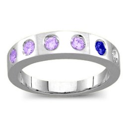 Belt Ring with 2-6 Round Stones