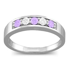 Geometric 3-6 Stones Ring