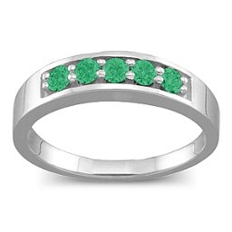 Geometric 3-6 Stones Ring