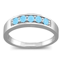 Geometric 3-6 Stones Ring