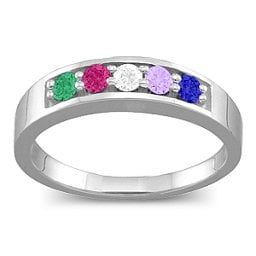 Geometric 3-6 Stones Ring