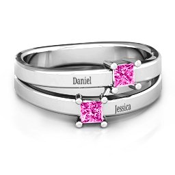 Double Princess Cut Ring