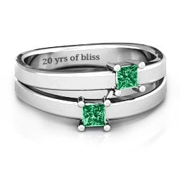 Double Princess Cut Ring