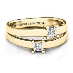 Double Princess Cut Ring