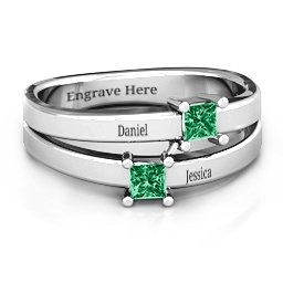 Double Princess Cut Ring