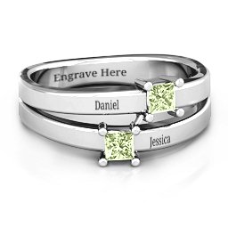 Double Princess Cut Ring