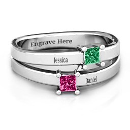 Double Princess Cut Ring