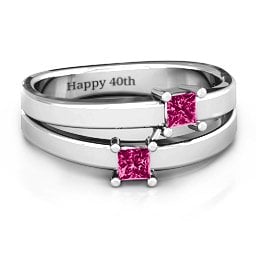 Double Princess Cut Ring