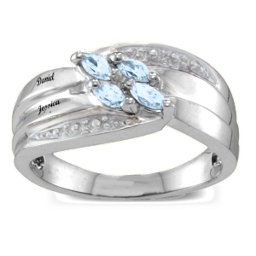 Angled 2-6 Marquise Ring