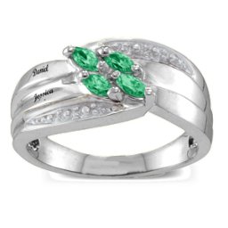 Angled 2-6 Marquise Ring