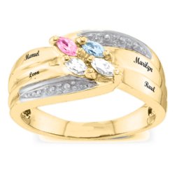 Angled 2-6 Marquise Ring