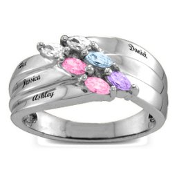 Angled 2-6 Marquise Ring