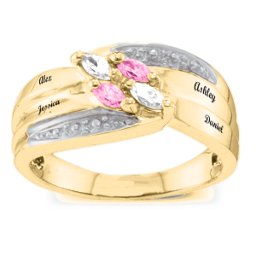 Angled 2-6 Marquise Ring