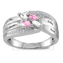 Angled 2-6 Marquise Ring