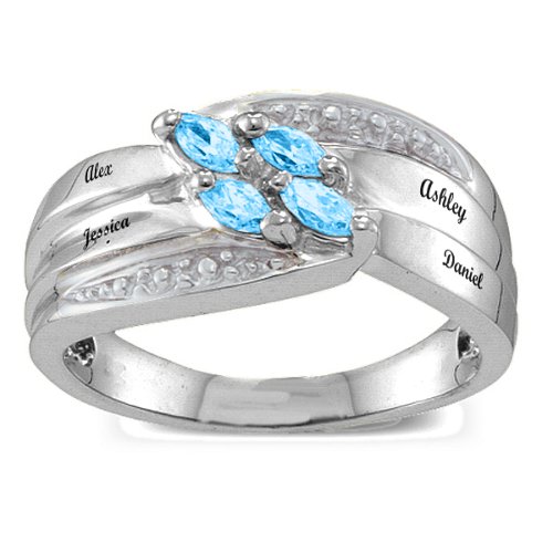 Angled 2-6 Marquise Ring