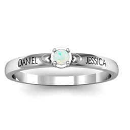 Heart Surrounded Solitaire Ring