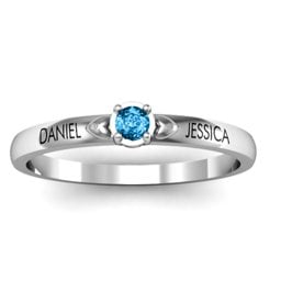 Heart Surrounded Solitaire Ring