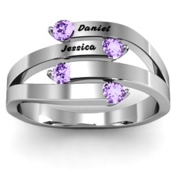 "Connection" Interwoven Stones Ring