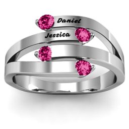 "Connection" Interwoven Stones Ring