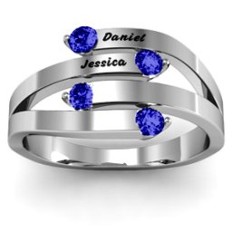 "Connection" Interwoven Stones Ring