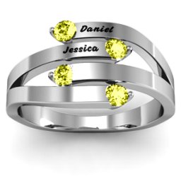 "Connection" Interwoven Stones Ring