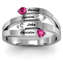 "Connection" Interwoven Stones Ring