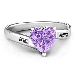 "Passion" Large Heart Solitaire Ring