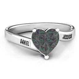 "Passion" Large Heart Solitaire Ring