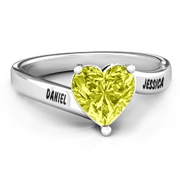 "Passion" Large Heart Solitaire Ring