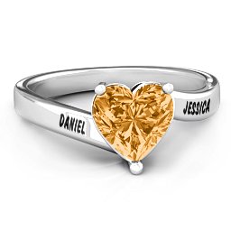 "Passion" Large Heart Solitaire Ring