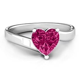 "Passion" Large Heart Solitaire Ring