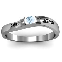 Open Bezel Set Swirl Ring