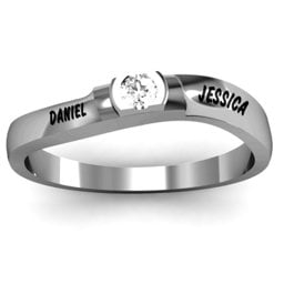 Open Bezel Set Swirl Ring