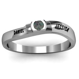 Open Bezel Set Swirl Ring