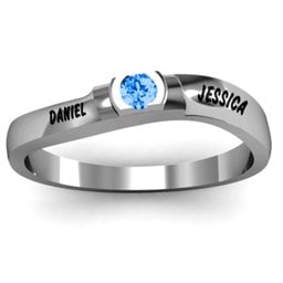 Open Bezel Set Swirl Ring