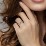 Hugs & Kisses XOXO Ring with 2-5 Stones – Sterling Silver with Blue Sapphire and Aquamarine