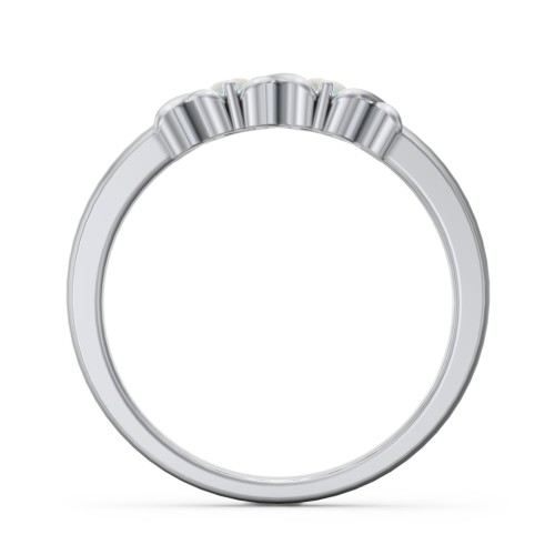 Hugs & Kisses XOXO Ring with 2-5 Stones – Sterling Silver with Opal
