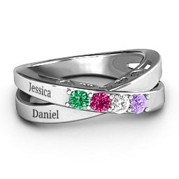 Across My Heart 4-Stone Ring