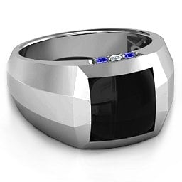 Engravable Statement 6-Stone Men's Ring