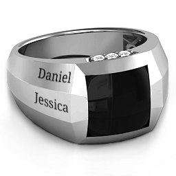 Engravable Statement 6-Stone Men's Ring