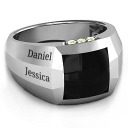 Engravable Statement 6-Stone Men's Ring