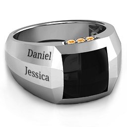 Engravable Statement 6-Stone Men's Ring